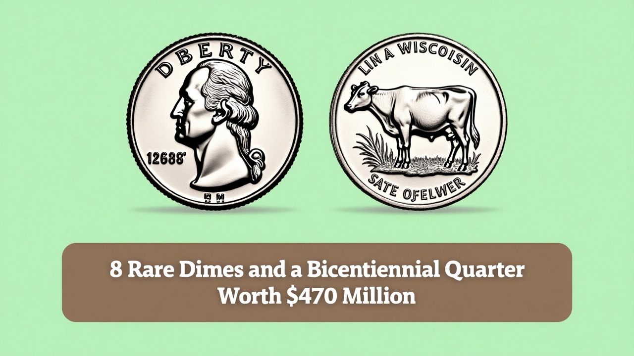 8 Rare Dimes and a Bicentennial Quarter Worth $470 Million